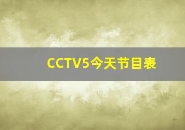 CCTV5今天节目表