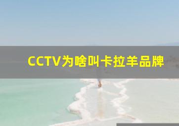 CCTV为啥叫卡拉羊品牌