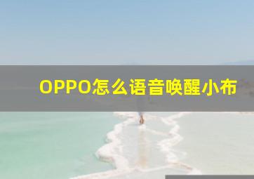 OPPO怎么语音唤醒小布