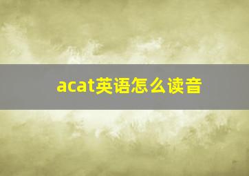 acat英语怎么读音