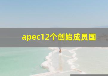 apec12个创始成员国