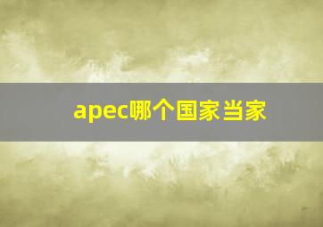 apec哪个国家当家