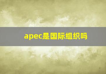 apec是国际组织吗