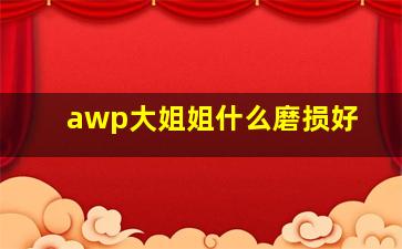 awp大姐姐什么磨损好