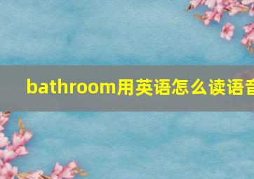 bathroom用英语怎么读语音