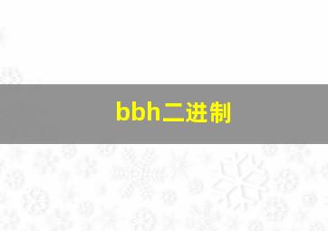 bbh二进制