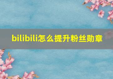 bilibili怎么提升粉丝勋章