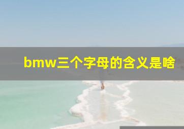 bmw三个字母的含义是啥