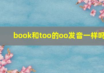 book和too的oo发音一样吗