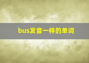 bus发音一样的单词