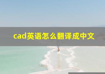 cad英语怎么翻译成中文