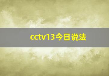 cctv13今日说法