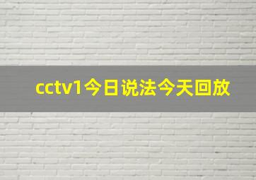 cctv1今日说法今天回放