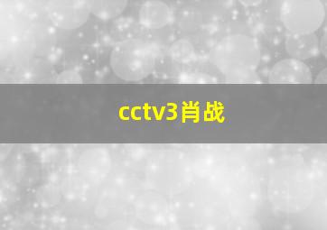 cctv3肖战