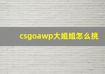 csgoawp大姐姐怎么挑