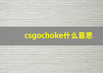 csgochoke什么意思