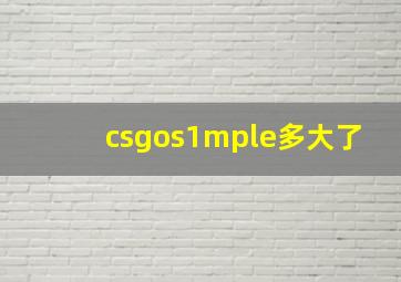 csgos1mple多大了