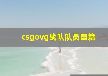 csgovg战队队员国籍