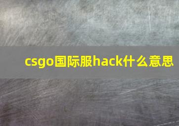 csgo国际服hack什么意思