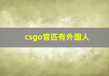 csgo官匹有外国人