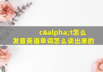 cαt怎么发音英语单词怎么读出来的