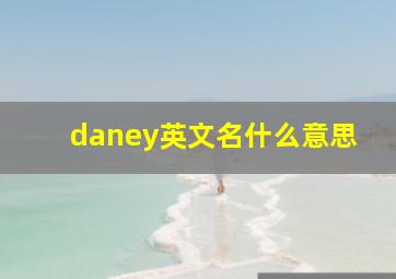 daney英文名什么意思