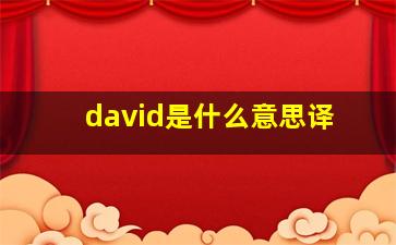 david是什么意思译