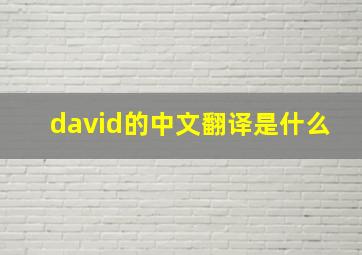 david的中文翻译是什么