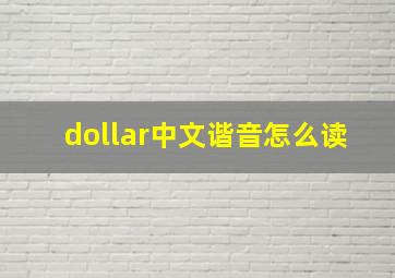 dollar中文谐音怎么读