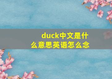 duck中文是什么意思英语怎么念