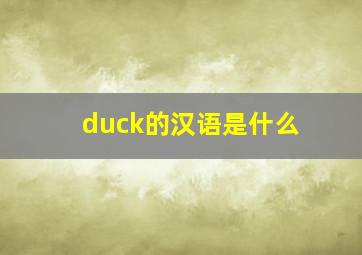 duck的汉语是什么