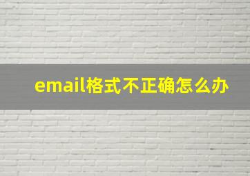 email格式不正确怎么办