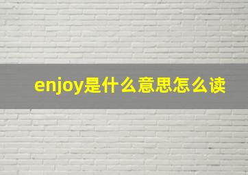 enjoy是什么意思怎么读