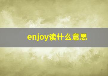 enjoy读什么意思