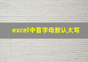 excel中首字母默认大写