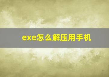 exe怎么解压用手机