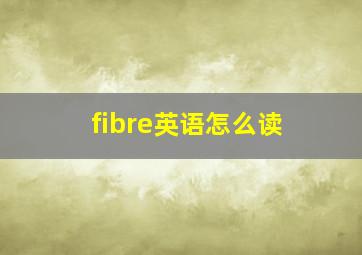 fibre英语怎么读