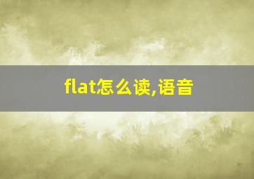 flat怎么读,语音