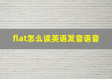 flat怎么读英语发音语音