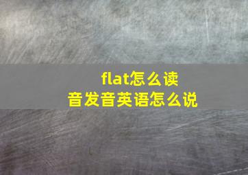 flat怎么读音发音英语怎么说