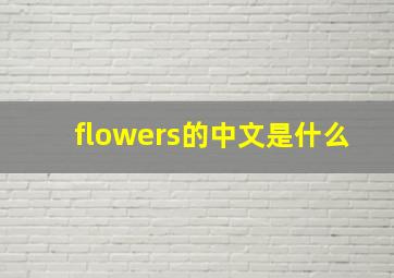 flowers的中文是什么