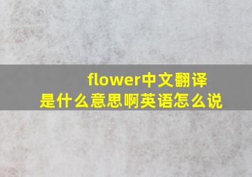 flower中文翻译是什么意思啊英语怎么说