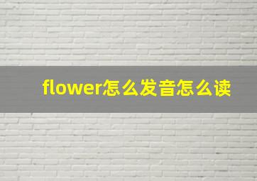 flower怎么发音怎么读