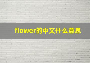 flower的中文什么意思