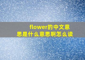 flower的中文意思是什么意思啊怎么读