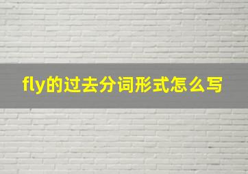 fly的过去分词形式怎么写