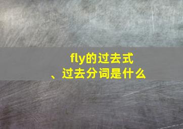 fly的过去式、过去分词是什么