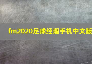 fm2020足球经理手机中文版