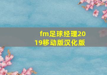 fm足球经理2019移动版汉化版