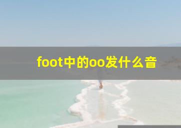 foot中的oo发什么音